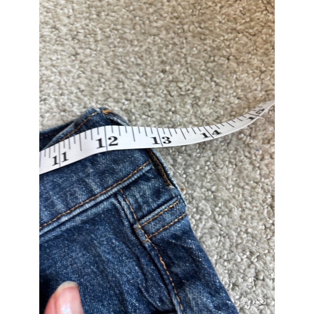 Gap Mom Jean High Rise Size 24/00R Dark Wash Blue Distressed Vintage Style - Picture 6 of 9
